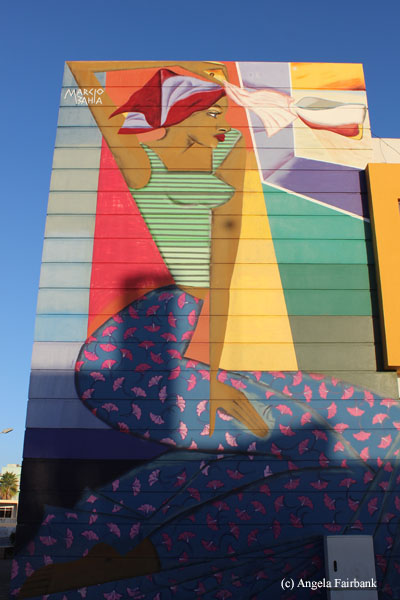 colourful woman mural