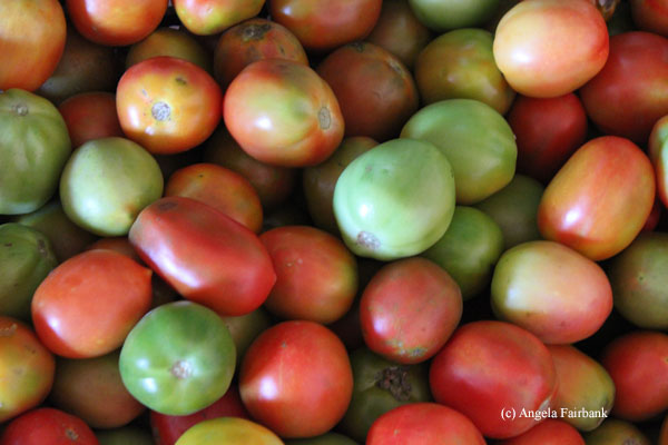 tomatoes in the food market