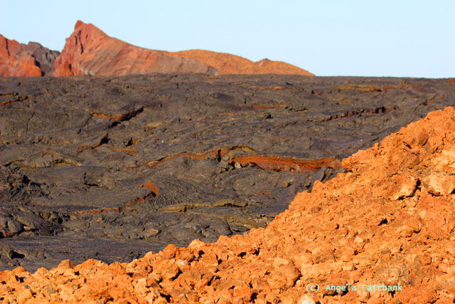 colourful juxtaposition of volcanic matter