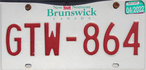 New Brunswick licence plate