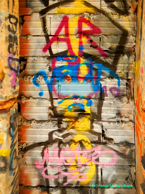 graffitied door
