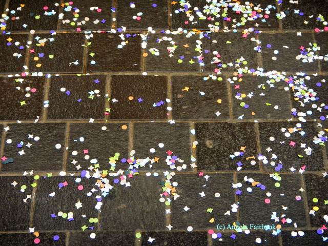 carnaval confetti on street