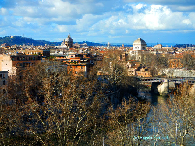 view of rome and the tiber river