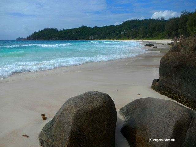 Intendance beach from far end, Seychelles