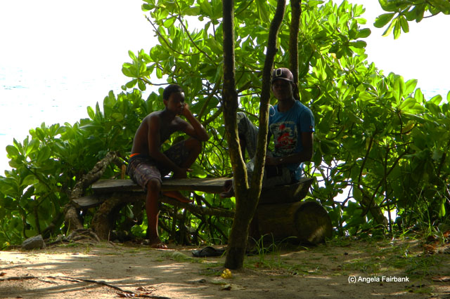 boys at Grande Anse near Barbarons, Mahe, Seychelles