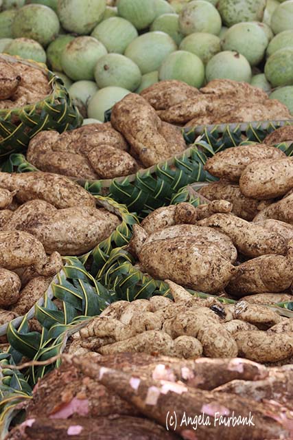 market goods, Nuku'alofa, Tonga, copyright Angela Fairbank