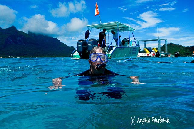 Snorkelling in Bora Bora, French Polynesia, copyright Angela Fairbank
