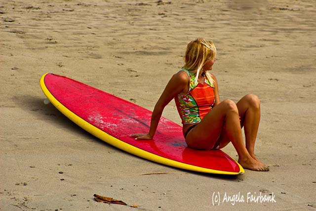 Surfette, Hanalei Bay, Kauai, Hawaii, copyright Angela Fairbank