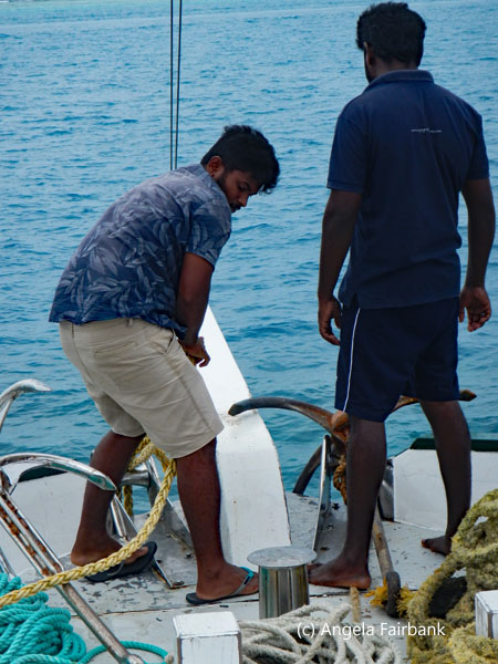 two crew with anchor