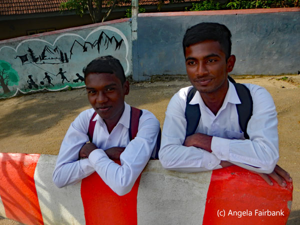 2 boys at hindu temple