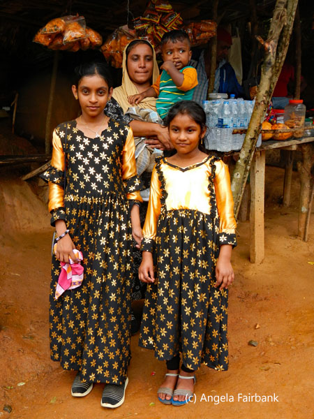 family group near railway tracks