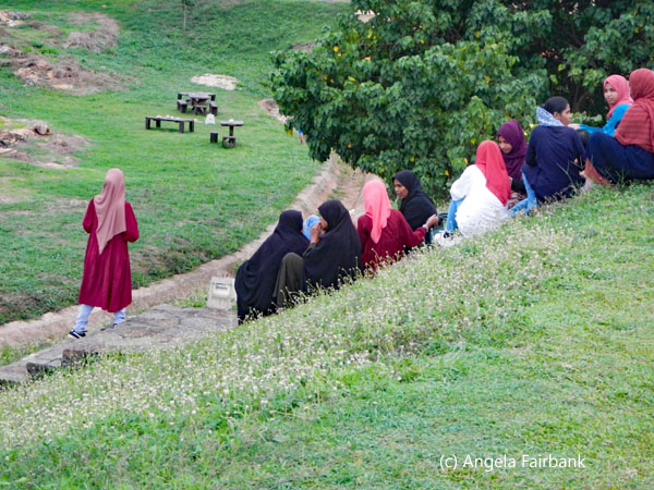 muslim women on lawn