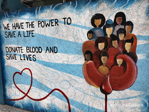 blood donationg mural