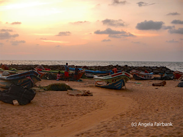 boats and nets at sunset 1
