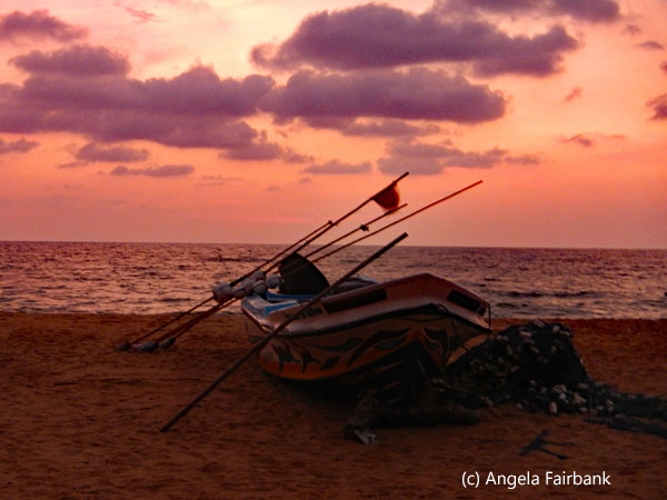 silhouette of boat horizontal