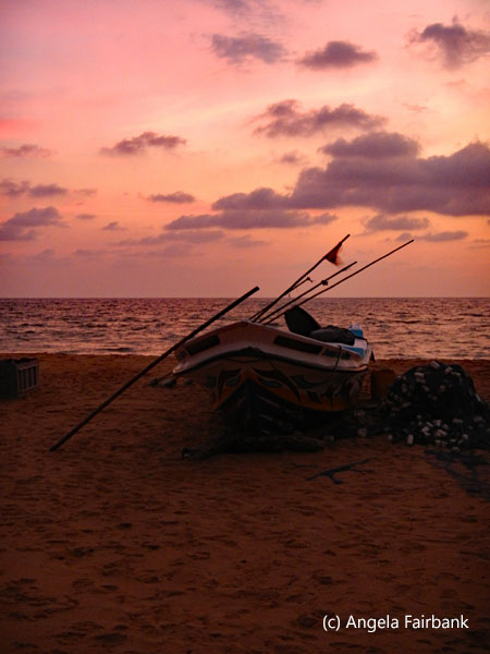 silhouette of boat verticle