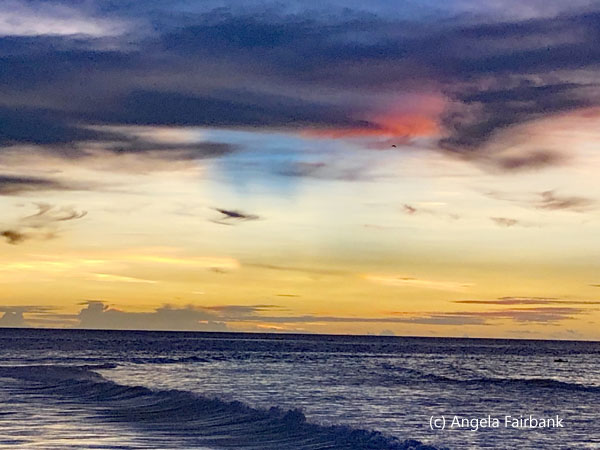 red and blue sunset