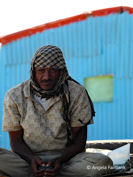 Man at Ethiopian cafe