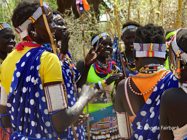group of Boya women dancing