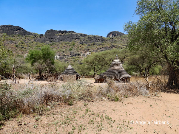 view of huts in distance