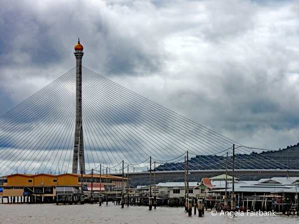 bridge and stilt village