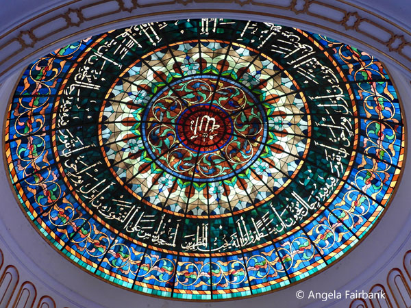 ceiling over stairs at jame'asr hassanil bolkiah mosque