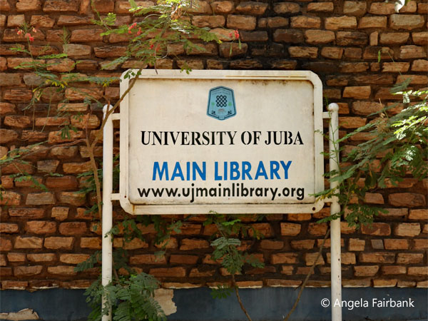 University of Juba library sign