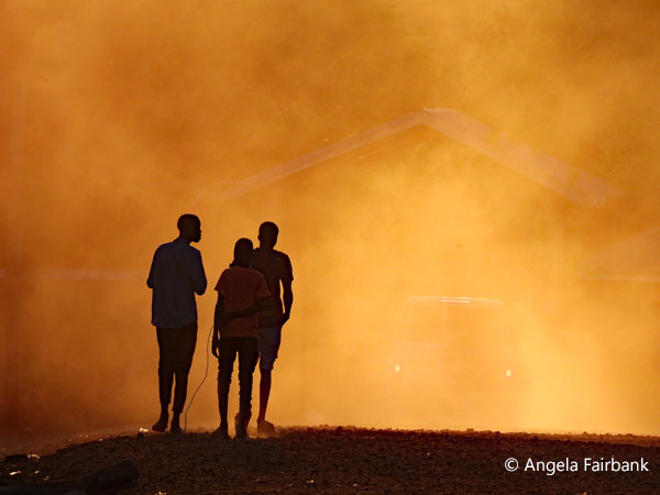 silhouettes on road in sunset 2