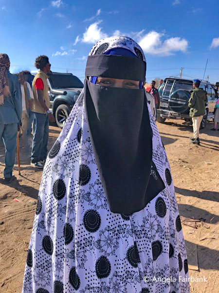 woman at livestock market