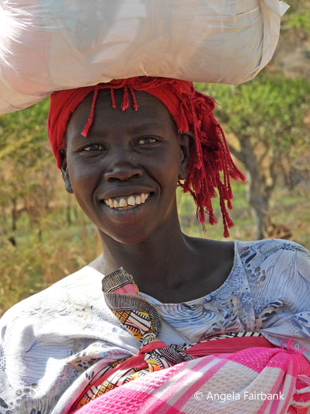 Lotuko woman by our car window