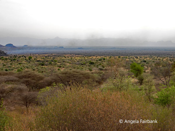 view from top of hill at Lotuko village