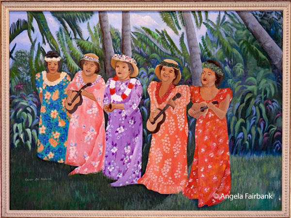 painting of hawaiian ladies