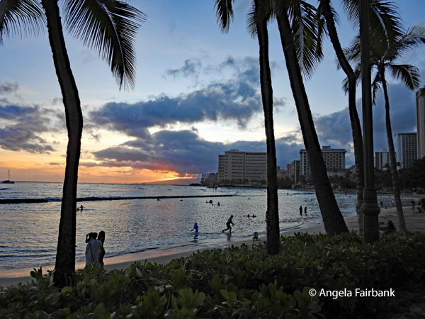 waikiki at sunset