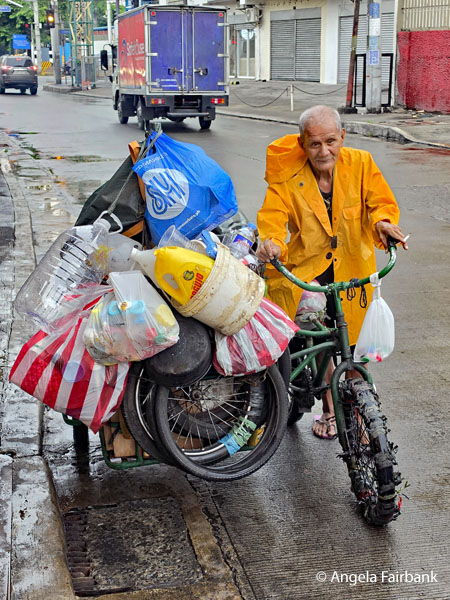 recycling man on bike