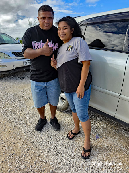 Sindrea and Braveman Atoll during tour to phosphate fields