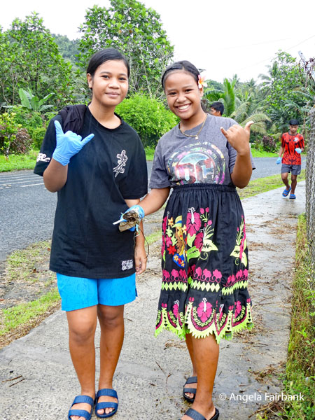 two school girls vertical
