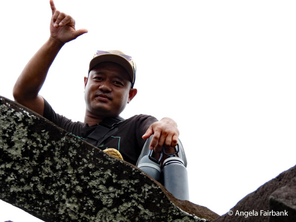 Kenny son on top of wall