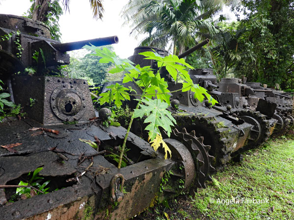 rusting Japanese tanks