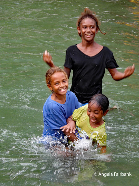 3 girls in water