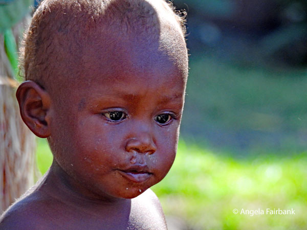 child looking down