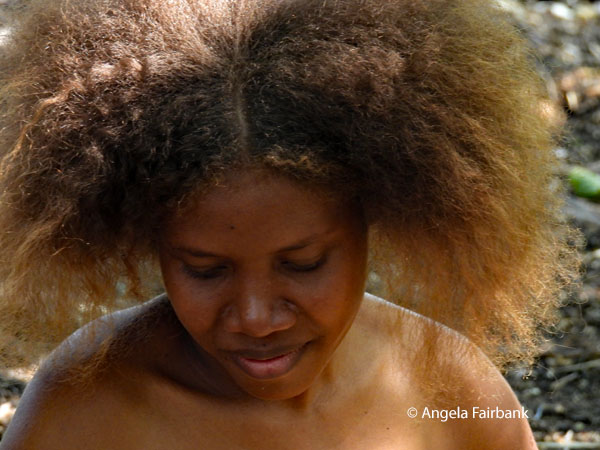 young woman looking down