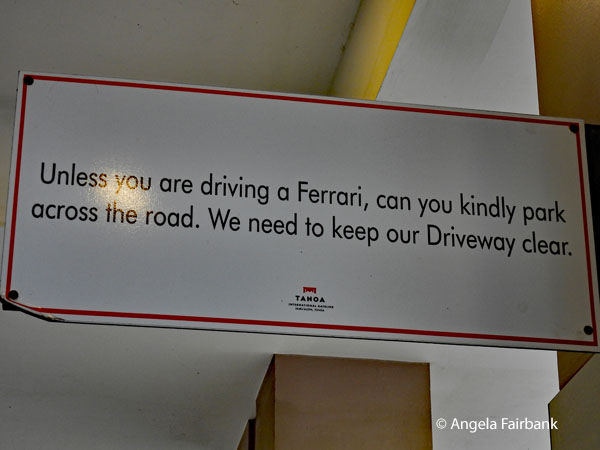 sign outside our hotel