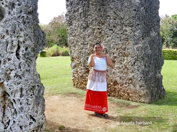 our guide Brianna at tongan stonehenge