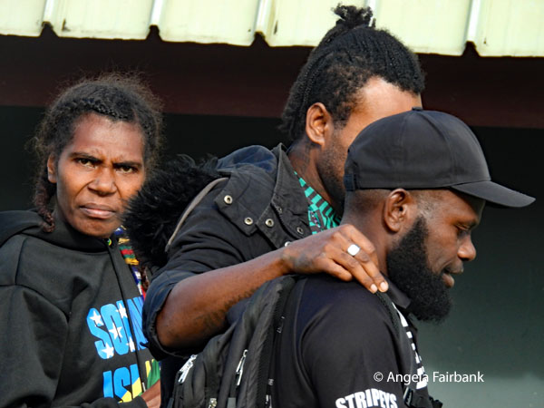 Vanuatuans outside Tanna airport