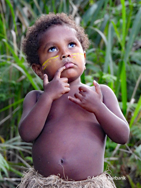 toddler at tribal village