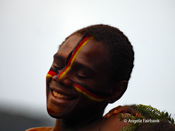 even older boy with face paint
