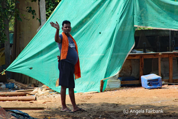 man waving