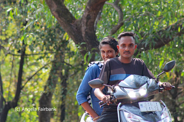 couple on motorcycle