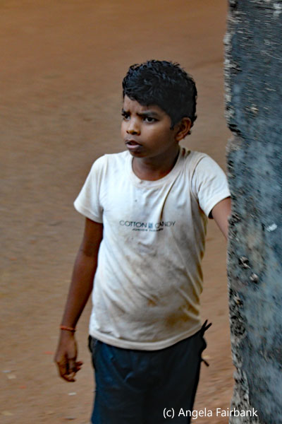 boy next to wall