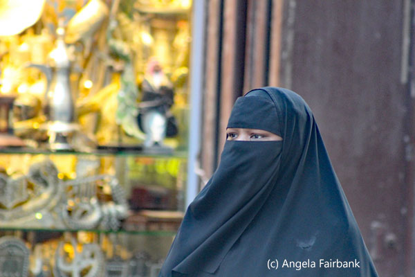 woman in black